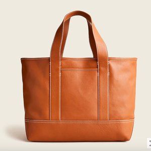 **NEW** J. Crew Medium Montauk Tote in Rich Oak Leather NWT